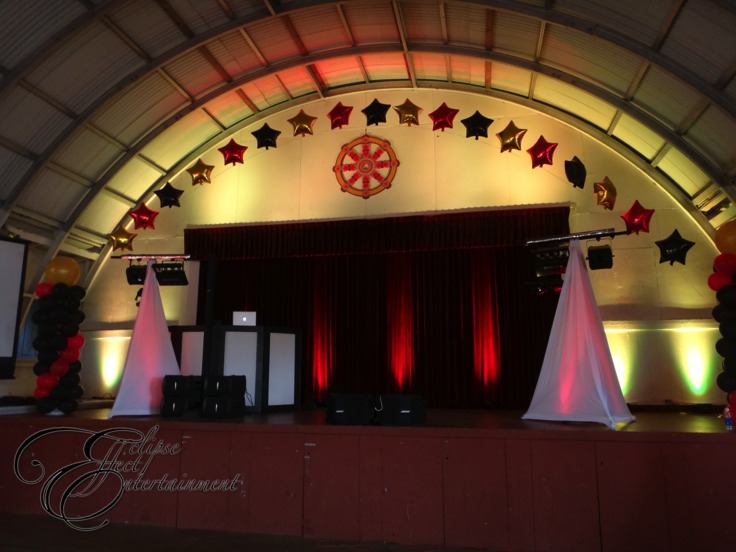 Paauilo Graduation Party Stage Lighting.  We used yellow and red for St. Joe colors.